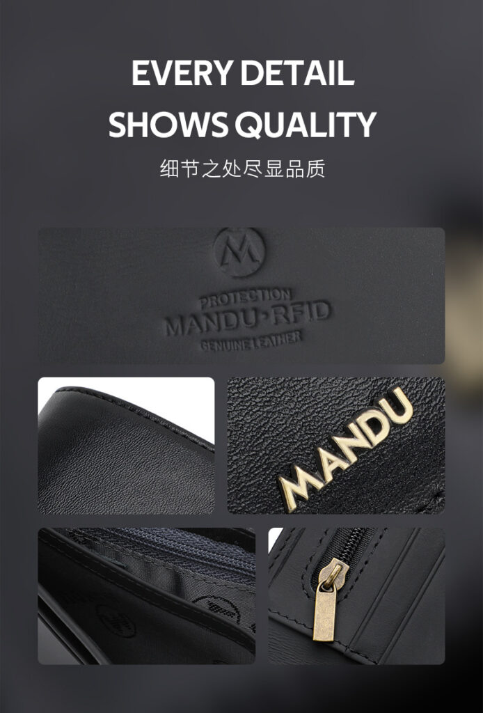 Mandu Branded Original Premium Leather Wallet (RFID) with Branded Gift Box