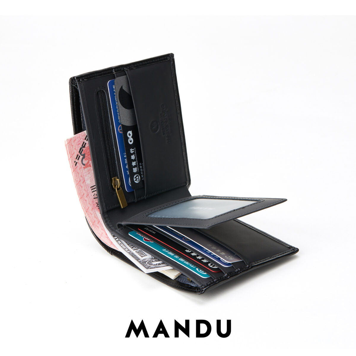 Mandu Branded Premium Quality Genuine Leather Wallet (RFID) with Branded Gift Box