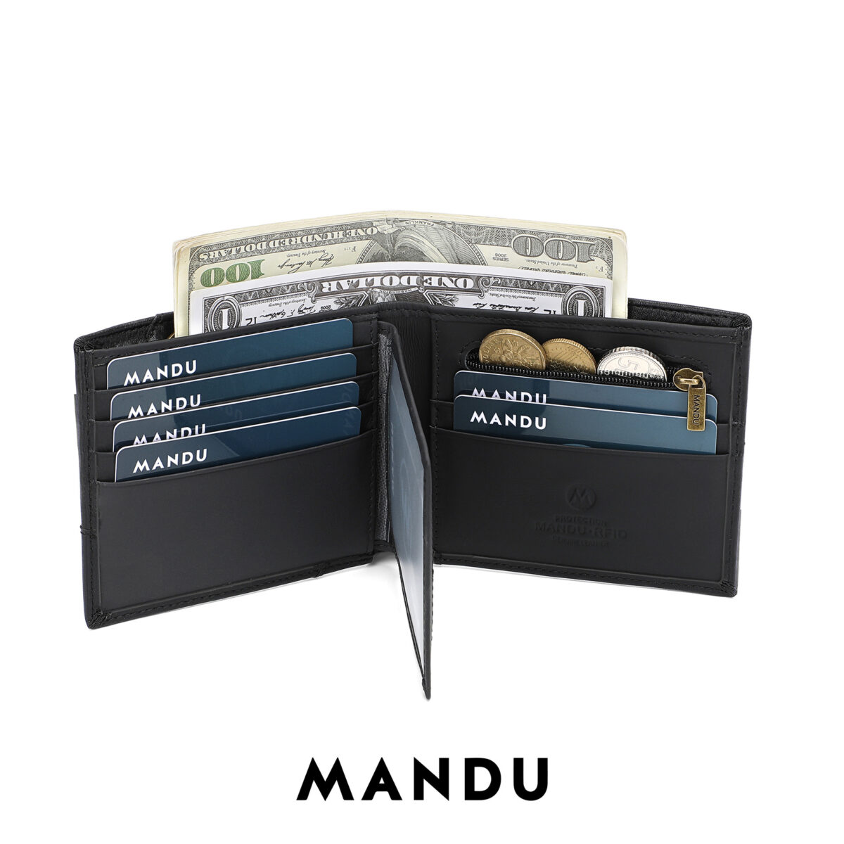 Mandu Branded Original Premium Leather Wallet (RFID) with Branded Gift Box