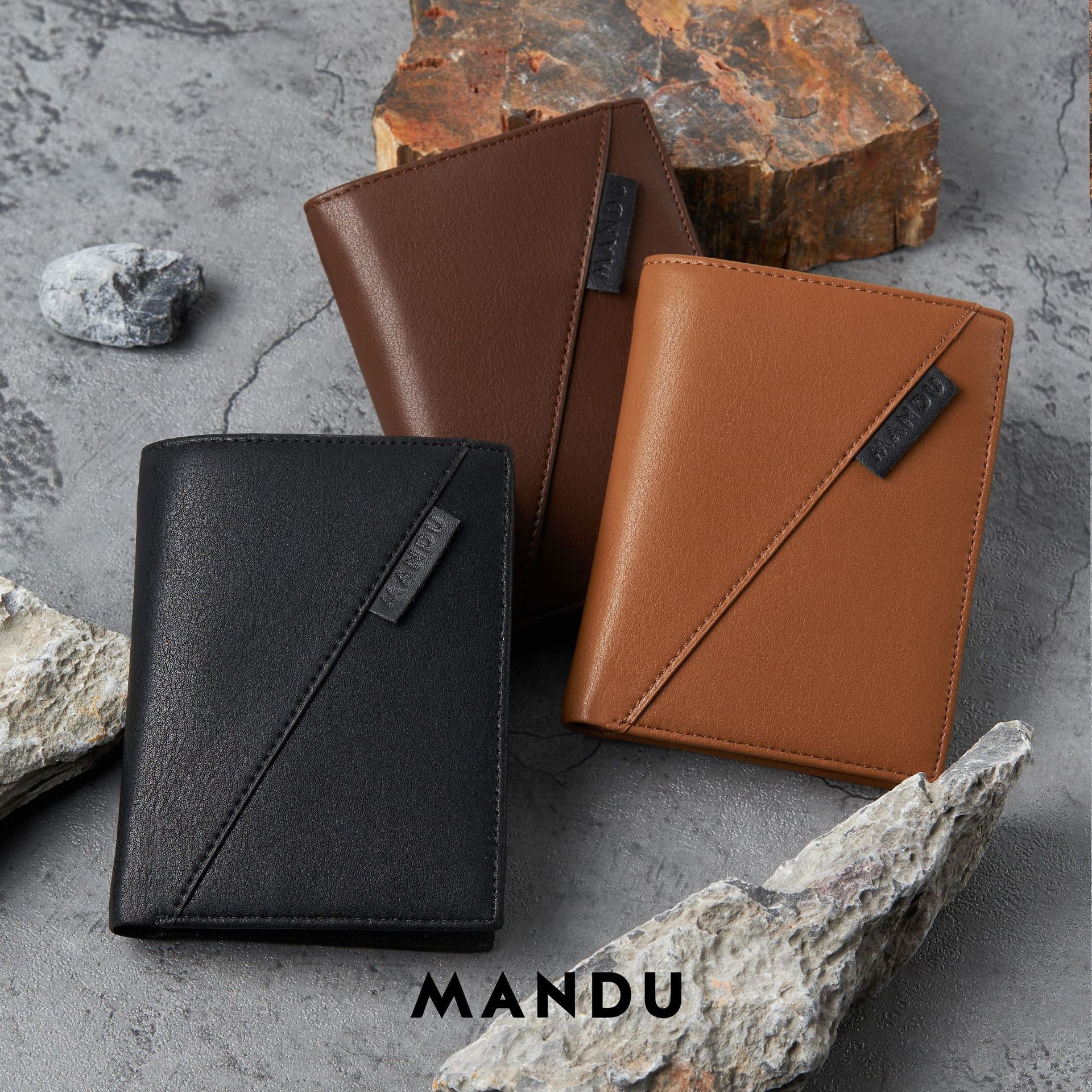 Mandu Branded Premium Quality Original Leather Vertical Wallet