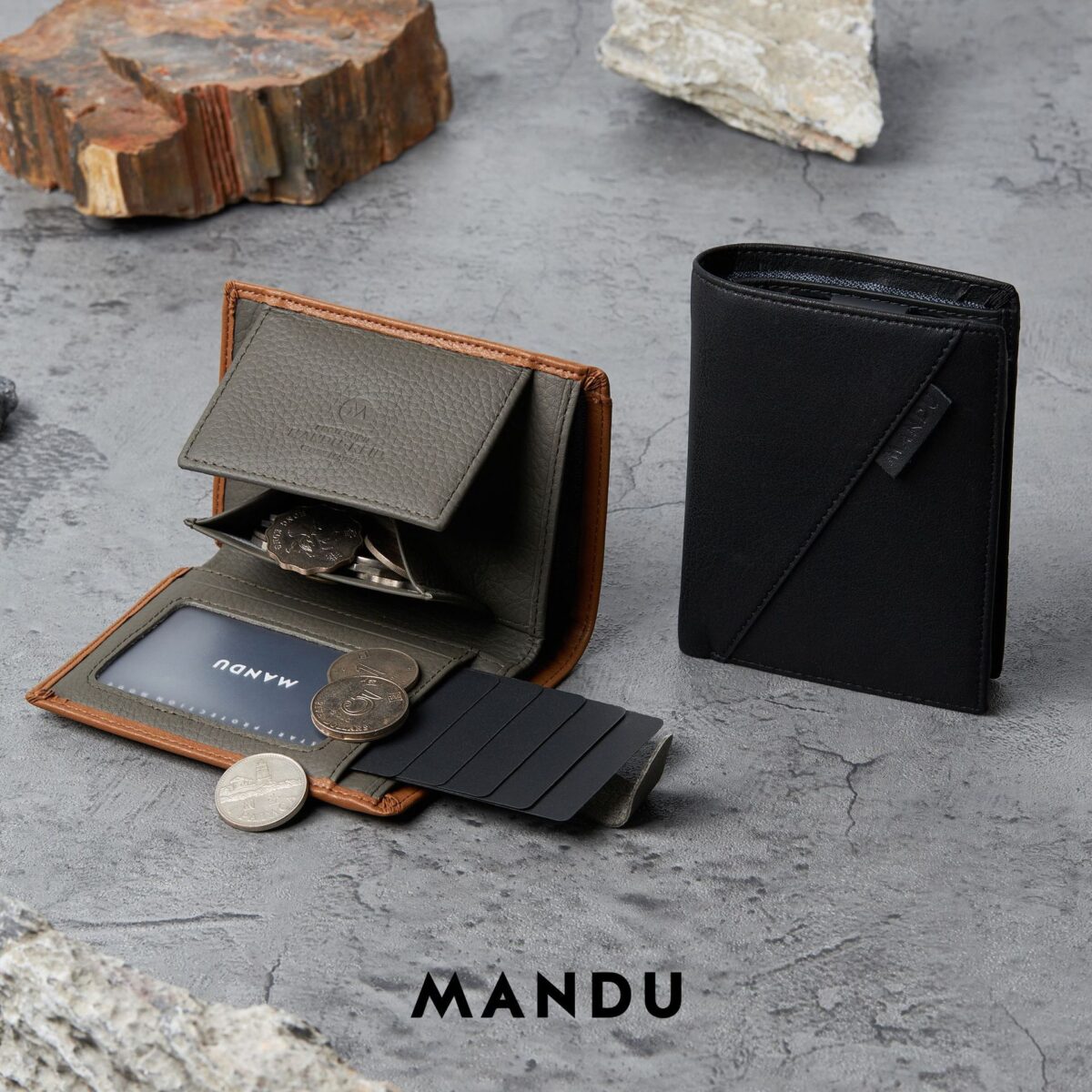 Mandu Branded Premium Quality Original Leather Vertical Wallet