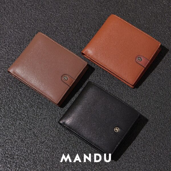 RFID Protected Mandu Branded Original Leather Wallet with Branded Gift Box