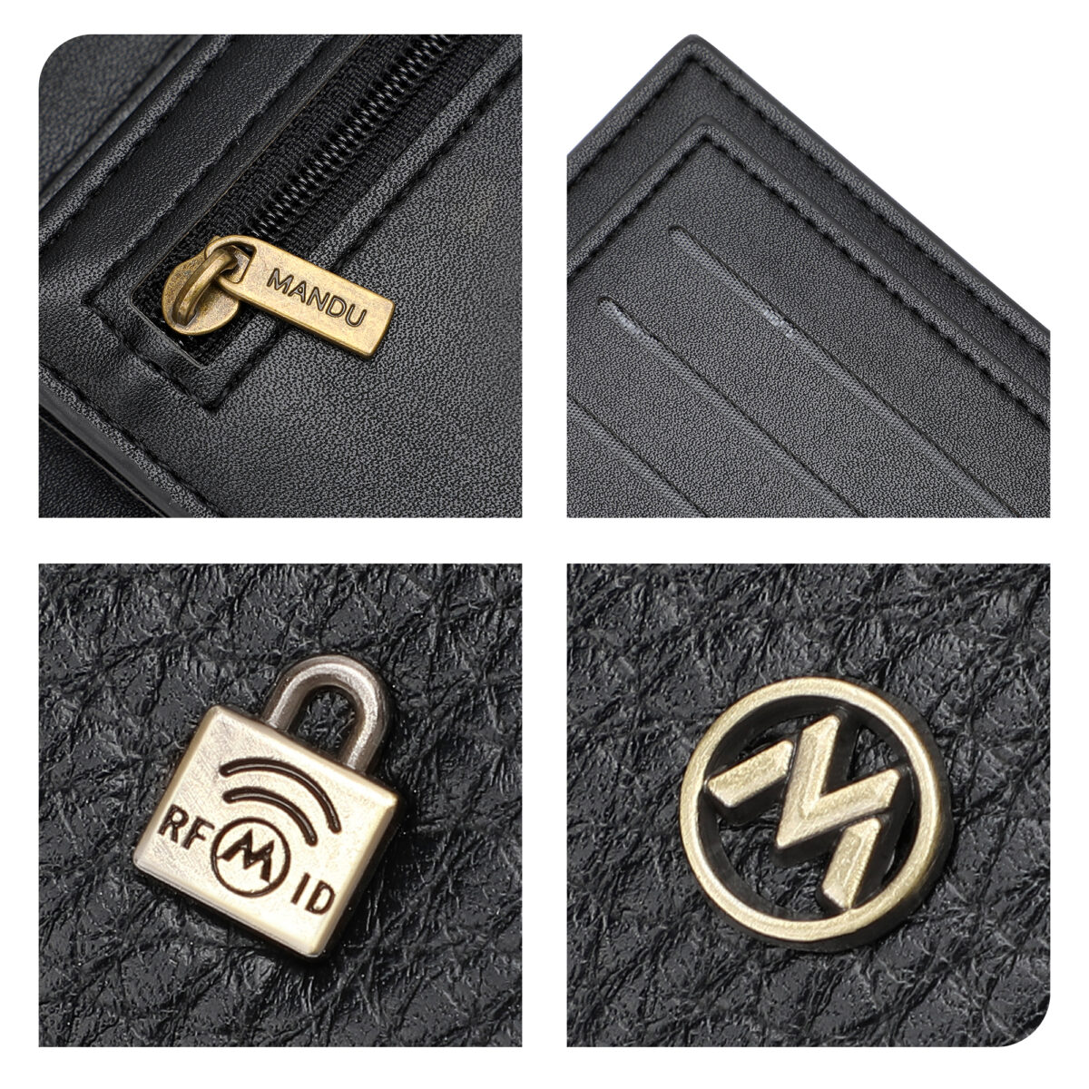 RFID Protected Mandu Branded Long Wallet with Branded Gift Box