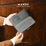 RFID Protected Mandu Branded Premium Quality Genuine Leather Long Wallet with Branded Gift Box