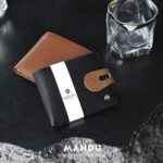 RFID Protected Snap Button Closure Mandu Branded Original Leather Wallet with Branded Gift Box Brand: Mandu