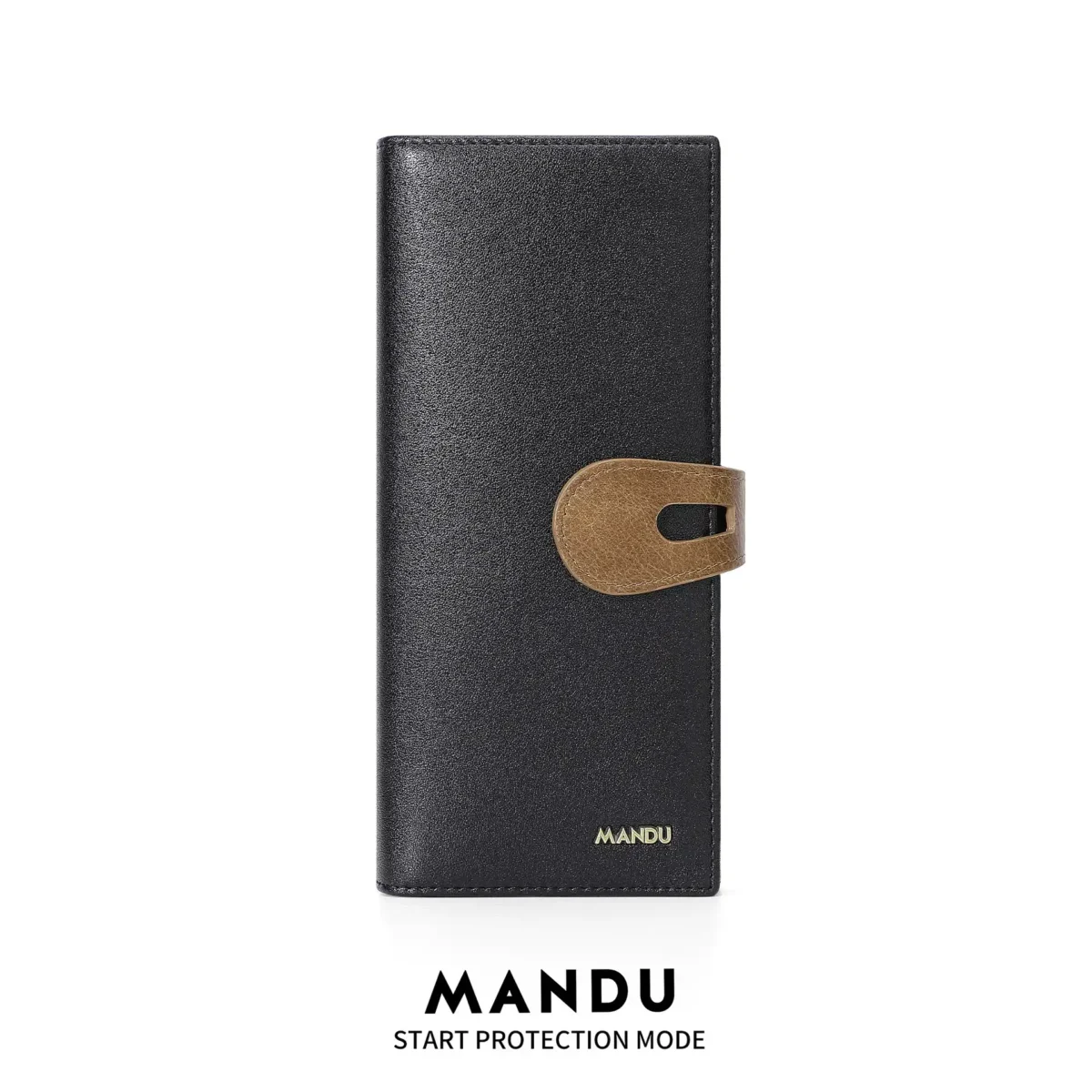RFID Protected Mandu Branded Premium Quality Genuine Leather Long Wallet with Branded Gift Box