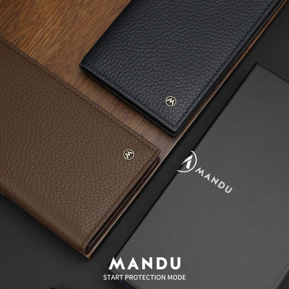 RFID Protected Mandu Branded Long Wallet with Branded Gift Box
