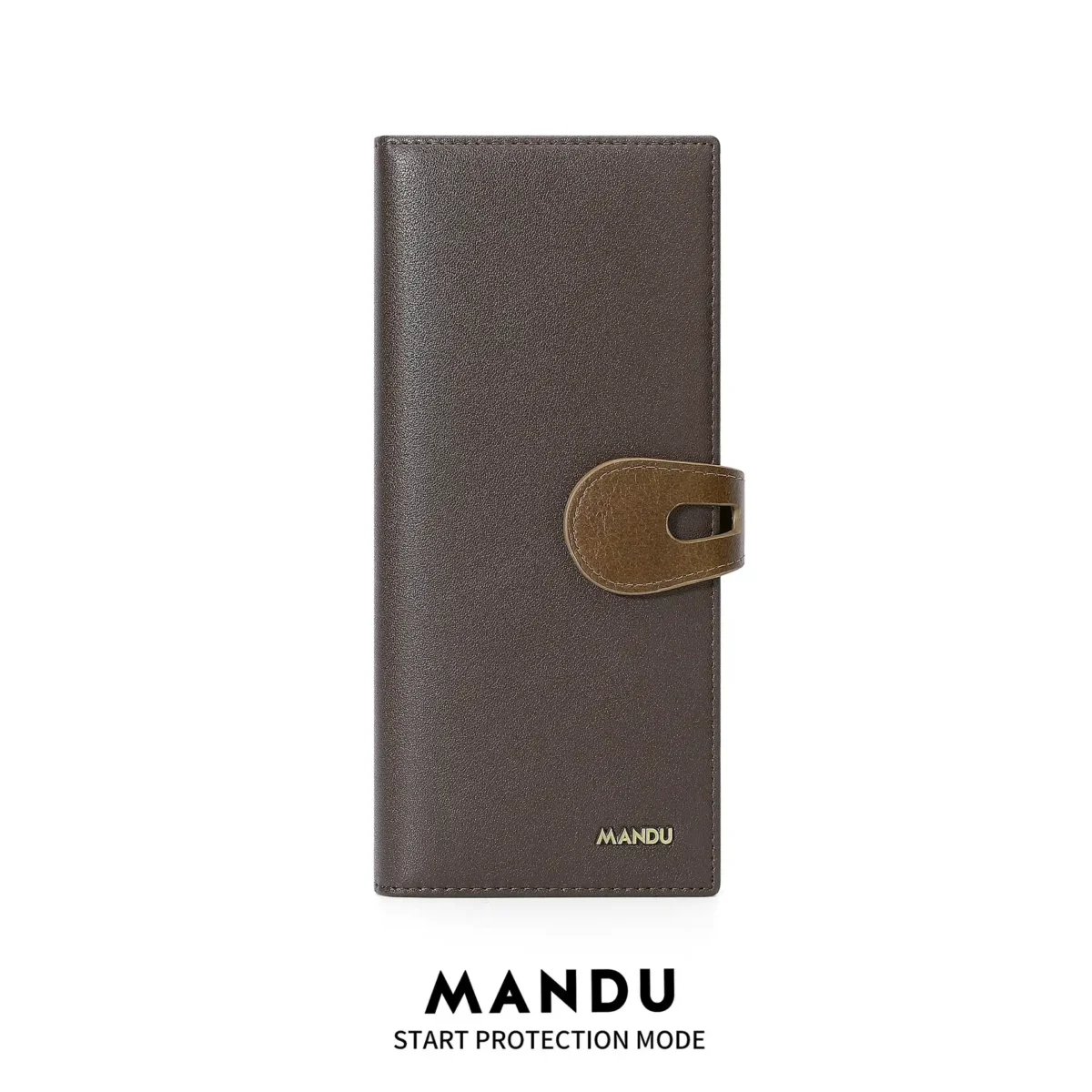RFID Protected Mandu Branded Premium Quality Genuine Leather Long Wallet with Branded Gift Box