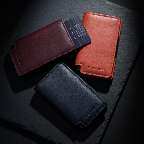 Genuine Leather Card Holder With Money Clipper