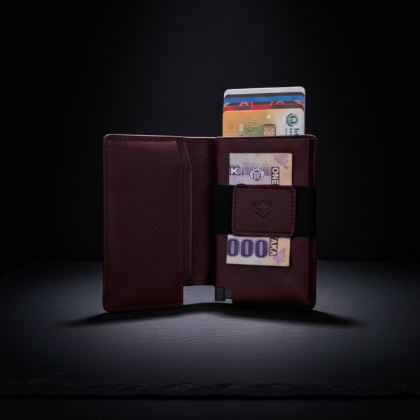 Genuine Leather Card Holder With Money Clipper