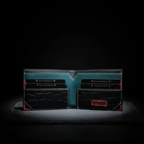 Slim Crocodile Pattern Genuine Leather Wallet